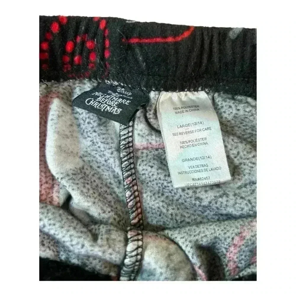 DISNEY The Nightmare Before Christmas Pajama Set pants, shirt Sz L 12-14 jogger - Picture 5 of 9